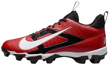 Nike Alpha Menace 4 Shark Football Cleats (FN0028-600, University Red/Metallic Silver/Team Red/White) Size 12