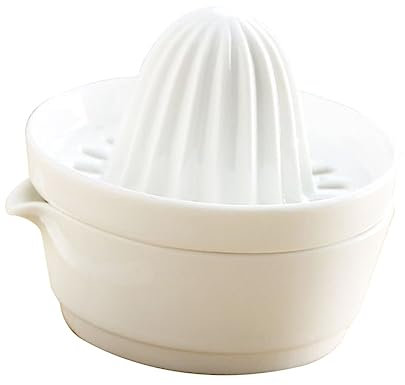 OKUMEYR Exprimidor Manual de Color Claro de Frutas, Exprimidor de Aluminio y Cerámica Separación de Pulpa y Zumo, Uso Sencillo para Naranjas y Pomelos