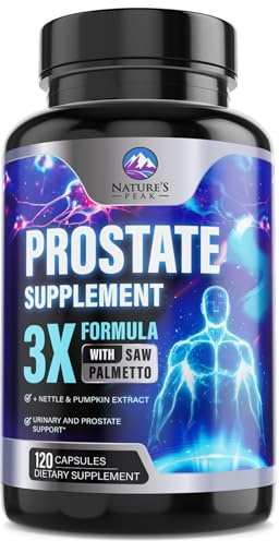 Prostate Health Supplements for Men - 3X Strength with Saw Palmetto Blend Stinging Nettle Root & Pumpkin Seed Support Complex - Supports Bathroom Trips Prostate & Urinary Health - 120 Capsules