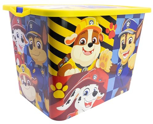 Stor Paw Patrol Aufbewahrungsbox mit Klickverschluss 23 Liter - Kinder Kunststoff Organizer für Spielzeug und Kinderzimmer Ordnung