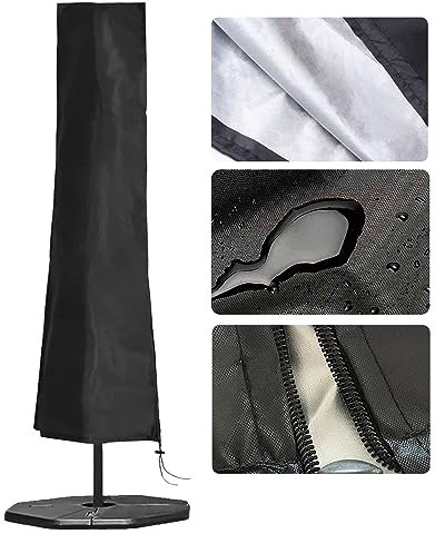 Waterproof Garden Parasol Cover Tear Resistant Patio Umbrella Protector for Outdoor Cantilever Beach & Market Umbrellas 55x10/11 (160x50/62cm)