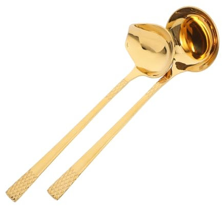 VERDANVERSE 2pezzi Cucchiaio Da Salsa Acciaio Inossidabile Con Beccuccio Di Mestoli Per Zuppe e Salse Utensile Essenziale Per Cucine Domestiche Pratico e Resistente