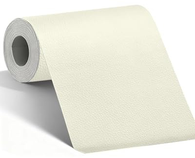 BOUYEER Cuero Adhesivo Para Tapizar, 80x180 CM Polipiel Adhesiva Para Tapizar, Set de Reparación Ecológico e Inodoro para Muebles/Sofá/Asientos de Auto/Bolsos/Restauración, Marfil blanco