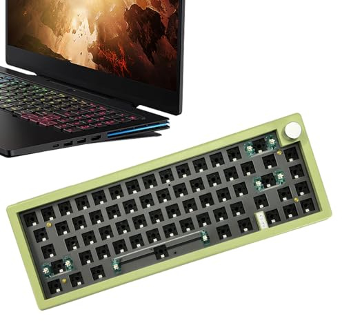 Clavier mécanique – Clavier Compact, Filaire avec pavé numérique | 67 Touches rétroéclairées mécanique, Bouton multimédia pour Configuration de PC, Bureau, café Internet