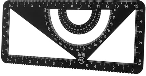 FIXOSHEE Righelli Geometrici Multifunzione in Alluminio Righello Triangolo Goniometro Per Misurazione e Scolastico e Professionale