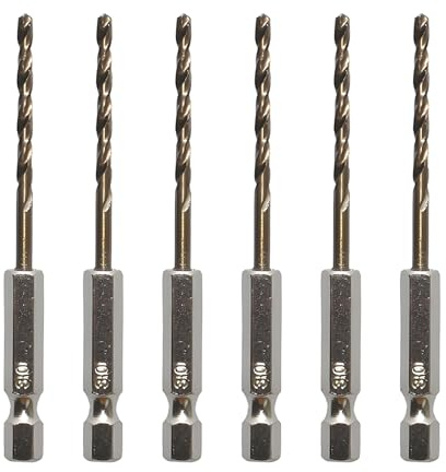 DEFIYEAR 6PCS Hex Shank Drill Bits Set - 3mm Drill Bit High-Speed Steel, Twist Drill Bit for Wood Metal Plastic, for Versatile Drilling in Various Applications (3mm)