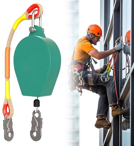 ADDLIVE Stop Chute, Harnais de Securite Anti Chute Rétractable, 10m Dispositif Antichute, Corde de Sécurité pour Toiture, D'échafaudage et Travaux en Hauteur, Charge:150kg