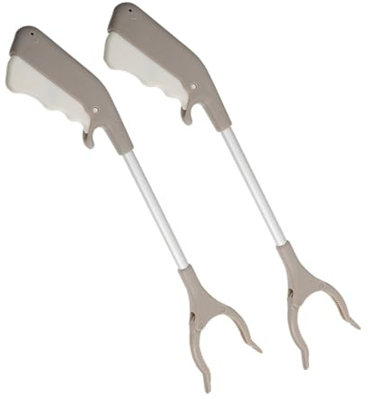 TOYANDONA Pinza per Rifiuti in Lega di Alluminio 2 Pezzi 40 CM Attrezzo di Presa per Anziani Punte Gommate Raccoglitore di Immondizia Versatile per Parchi e Pulizia Urbana