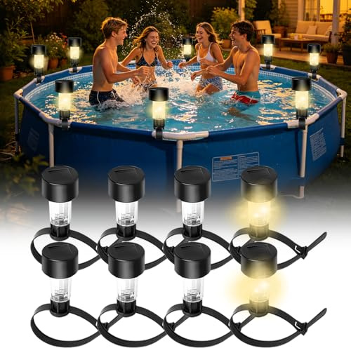 KUWUNG 4 pièces Solaire Piscine Flottante lumière, LED Piscine éclairage Solaire, 7 Couleurs RVB Piscine lumières flottantes, étanche LED Piscine lumière pour Jardin, étang, Accessoires de Piscine de