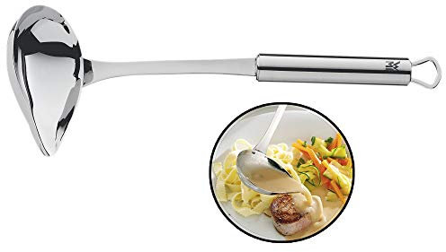 WMF Profi Plus Saucenlöffel 28 cm, Soßenkelle mit Schnaupe, Soßenlöffel Cromargan Edelstahl teilmattiert, Suppenkelle spülmaschinengeeignet