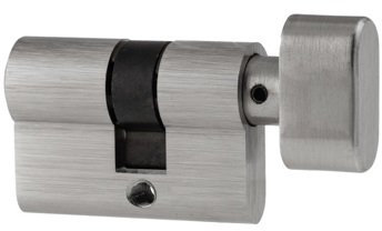 FVLFIL WC-Knaufzylinder | Edelstahloptik | für Glastürbeschläge 20/25+ und 25/20+ (einwärts +20/25)