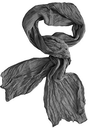 Posh Gear Mujer Hombre bufanda de Seda wrinkle scarf, Gris 100% Seda