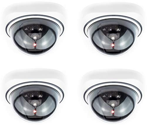 Telecamera di Sicurezza cupola Finta con LED Illuminati, Effetto Realistico CCTV Camera, per Interni ed Esterni, Impermeabile