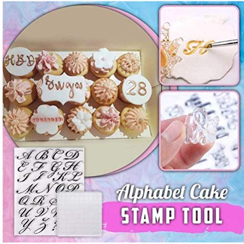 Jackallo Alfabeto Torta Timbro Strumento, Stampo per Torta Fondente Stampo per Biscotti Fai da Te Stampo per taglierina per Biscotti Stampo per Biscotti con Lettere Inglesi Strumenti di Cottura