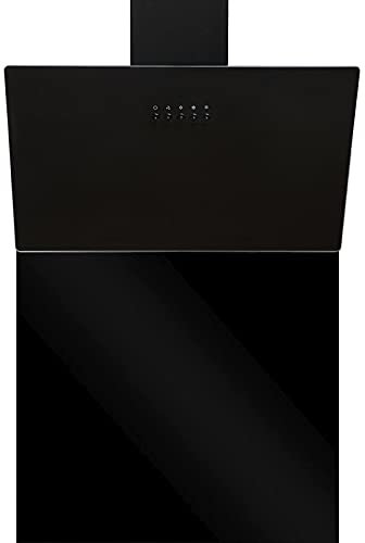 SIA AH70BL 70cm Black Angled Cooker Hood Extractor Fan & SP70BL Toughened Glass Splashback