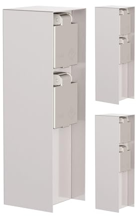 ledscom.de Colonne de Prises de Jardin POMI 3 Prises pour l'extérieur, IP44, Double, Acier Inoxydable, carrée, 23 cm