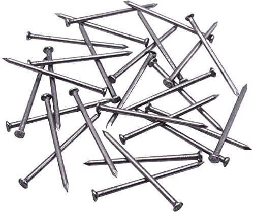 SKIR'CO Chiodi da costruzione in acciaio da 2,0 x 40 mm, con testa piatta e rotonda, multiuso, per legno, 150 pezzi