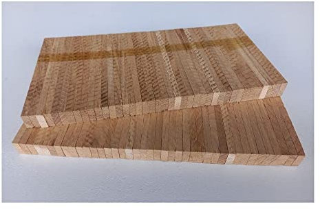 BlackSellig Bastelklötze aus Holz 22 x 8 x160mm Eiche – DIY, Modellbau & Dekoration. Unbehandeltes Naturprodukt, vielseitig nutzbar für kreative Projekte und Handwerksideen. (160 Stück)