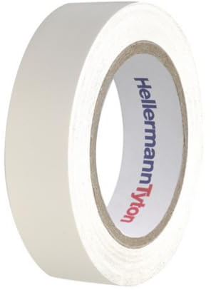 HellermannTyton - Lot de 10 Rubans Isolant 10m - Largeur 15mm Blanc