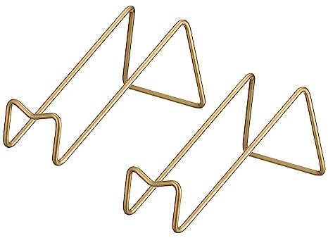 sourcing map Tabletop Wine Rack Holder - 2Pcs 7-Inch Countertop Wine Bottle Holder - Stainless Steel Freestanding Storage Organizer for Kitchen, Bar, Dining Room (Gold)
