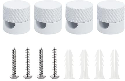 smartect Decentratore da Parete e Soffitto in Alluminio per Cavi [4 Pezzi, Ondulato, Bianco] Gancio da soffitto con viti e tasselli, Supporto in superficie per il tuo progetto fai-da-te