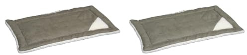 Kerbl Pet Liegekissen Cleo für Hunde und Katzen, wendbar, aus Softplüsch/Velourstoff, ideal als Einlage für Transportboxen, 48 x 29 x 3 cm, Grau (Packung mit 2)