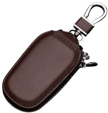MiOYOOW Autoschlüssel Etui Halter, Autoschlüssel Schlüsseletui Schlüsselmäppchen, Wasserdichte PU-Leder Autoschlüssel Tasche mit Reißverschluss Hardware Schnalle für Herren Damen