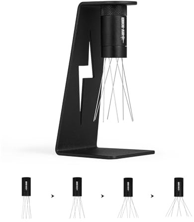 MHW-3BOMBER WDT Tool Espresso Distribution Tool with Magnetic Stand, Adjustable Needle Range, 0.4mm Stainless Steel Needles (8+6 Spare), Anti-Clumping Coffee Stirrer for 51/54/58mm Portafilter, T6126