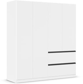 Rauch Möbel Costa, Kleiderschrank, Farbe Weiß, Breite 181 cm | Schrank, 4-türig, 2 Schubladen, Push-to-open, Zubehör Basic, für Schlafzimmer, Kinderzimmer, Babyzimmer, Garderobe