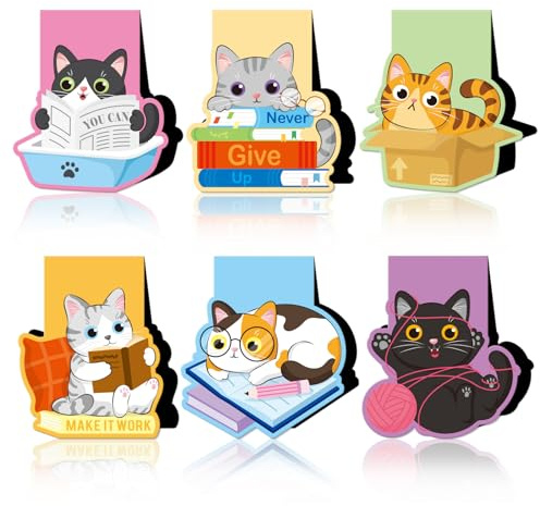 JSRQT Marque Page Magnetique Animaux Chatte Marque-Pages Clip de pour Étudiants Scolaire 6 Pièces Signets Original Magnetic Bookmark Marqueurs Livres pour Fournitures Lecture