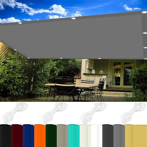 Sonnensegel mit Öse 1.4 x 2.4 m 98% UV Schutz Sonnensegel Strand mit Ösen Und Kordel Reißfest für Balkon Terrasse Garten Camping, Hellgrau