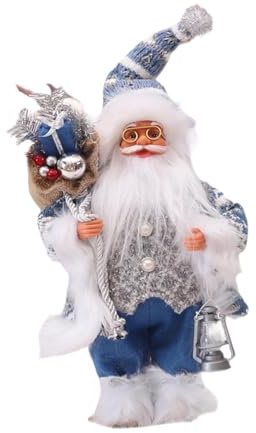 kowaku Christmas Doll Santa Claus Figurine Standing Santa Claus Figure Christmas Decoration for Holiday Home Shelf Tabletop Decor, 30CM