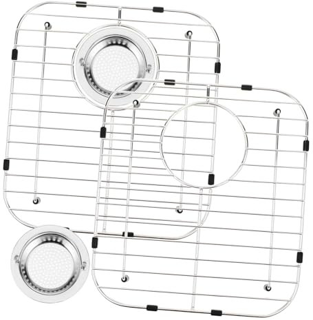 WATIIFUFU 2pcs Stainless Steel Sink Bottom Rack Kitchen Sink Grates for and Storage for Organized Kitchen Use