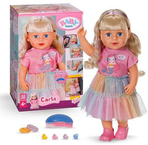 BABY born Carla 43 cm Puppe – Blondes Haar, 7 Zubehörteile, Ab 4 Jahren