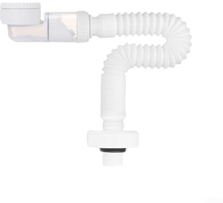 Feegow Tubo de residuos flexible, G1-1/4, piezas de fontanería para fregadero de baño, a prueba de olores, manguera de sifón ajustable para baño y cocina