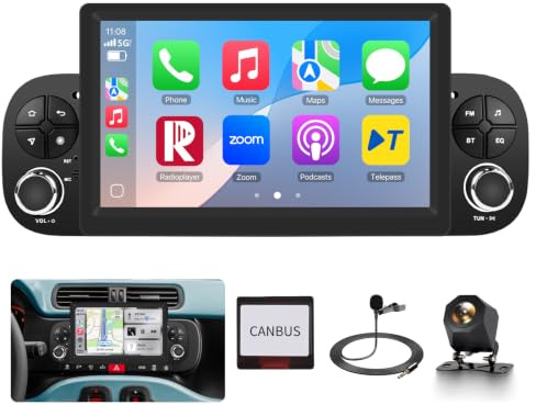 4+64GB Android Autoradio per Fiat Panda 2013-2020 con Carplay Android Auto | Autoradio con touch screen da 7 pollici Bluetooth 5.0, WIFI, GPS, FM/RDS, EQ