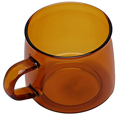 Tasse de café en verre, 8x7,5 cm 350 ml de verres à boire tasse grande tasse de café en cristal transparent pour sac à thé à expresso chaud (café)
