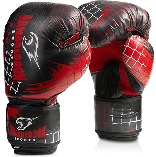 Guanti da boxe da uomo – Kickboxing Muay Thai, guanti da allenamento per boxe – guanti da boxe in pelle per uomini – guantone da sparring fitness sport da combattimento