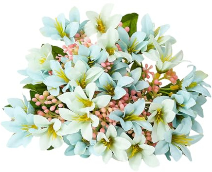 LUYYBDBG Fiori Artificiali Decorazioni per Piante di Giglio Reale Simulato, Accessori La Decorazione della Casa, Oggetti Scena Fotografia, Mazzi Fai da Te-Blu