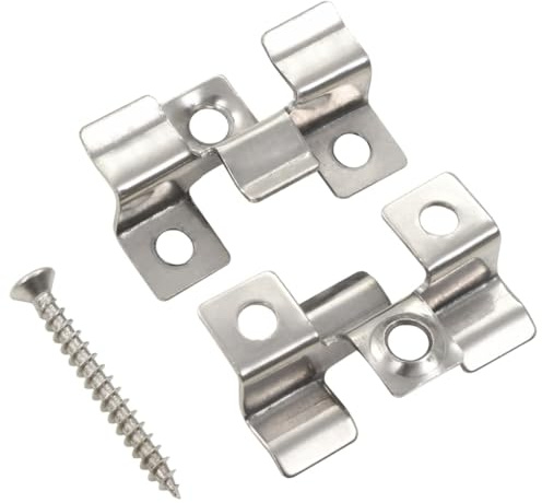 Mangloder 100 clips de acero inoxidable 201 con 200 tornillos plateados para terrazas y suelos, antideslizantes, resistentes al agua, 40 x 25,5 x 9,5 mm