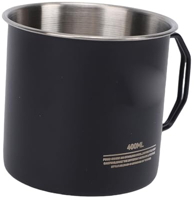Vvikizy Campingmugg Bärbar Stålkopp med Hopfällbart Handtag 400ml för Vandring och Ryggsäcksfärd