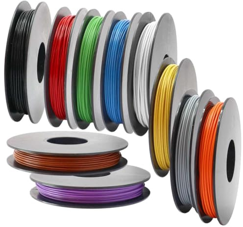 XENTERIO YV Schaltdraht-Set 0,5 mm | 10 Farben je 25 m Spule | Kupfer verzinnt starr | 900V | 1 Set