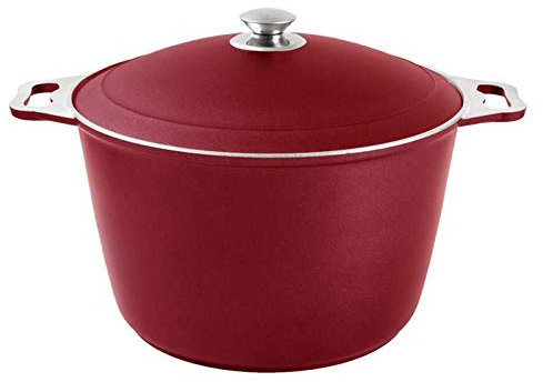 rukauf Kazan Kasan Casserole en fonte d'aluminium 12 l Revêtement extérieur décoratif Bordeaux