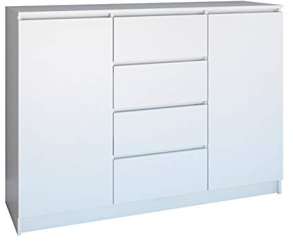 Mirjan24 Kommode Orson 2d4s, Highboard, Anrichte, Sideboard, Mehrzweckschrank, Schlafzimmer, Wohnzimmerschrank, Gästezimmer, Schrank (Weiß)