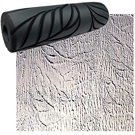 Drywall Texture Pattern Roller for Decorative Paint Texturing - Palm Leaf Design