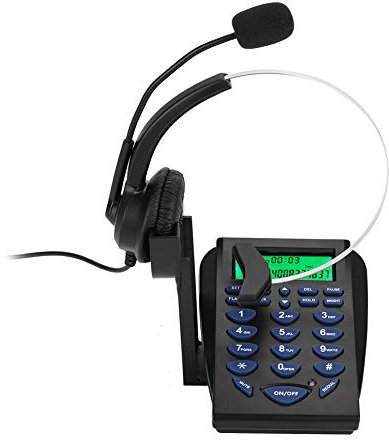 Casque téléphonique pour centre d'appels, téléphone d'affaires multifonctions avec affichage de l'identifiant FSK/DTMF, téléphone de trafic avec centre d'appels et casque avec casque pour le bureau et