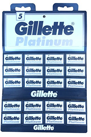 Gillette Platinum - 100 flache Rasierklingen in 20 Packungen