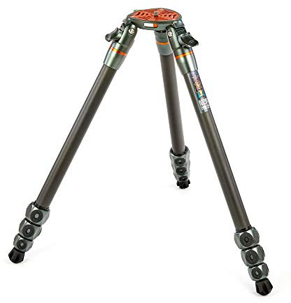 3 Legged Thing Legends Nicky Carbon Fiber Tripod - 4 Section Adjustable Camera and Video Tripod with 3 Detachable Legs, Flat Plate and Bowl Mount for Heavier Kit - Metallic Slate Grey (Nicky)