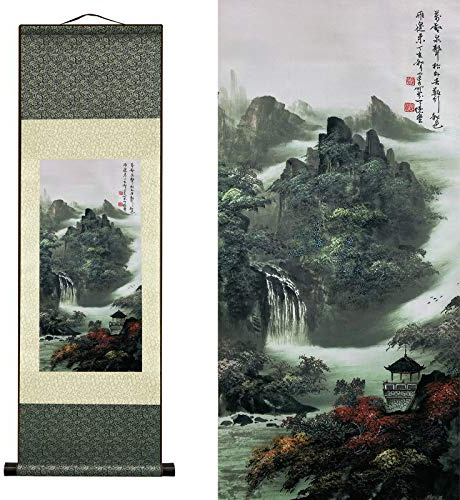 FOVNOT Orientalische Deko, Asiatisch Wand Dekor, SchöN Wall Decoration Wanddeko Schlafzimmer Wall Decoration Schriftrolle Wanddeko Wohnzimmer Wandbehang Deko Wand Wandtuch