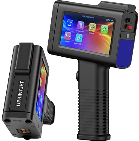UPRINTJET Impresora de Mano Portátil, Impresora de Inyección de Tinta de Mano BT-HH6105B2 con Cartucho de Tinta de Secado Rápido para Logotipo/Imagen/Fecha de Producción/Código QR/Código de Barras